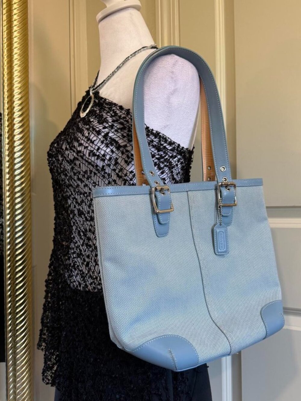 y2k coach teal bag